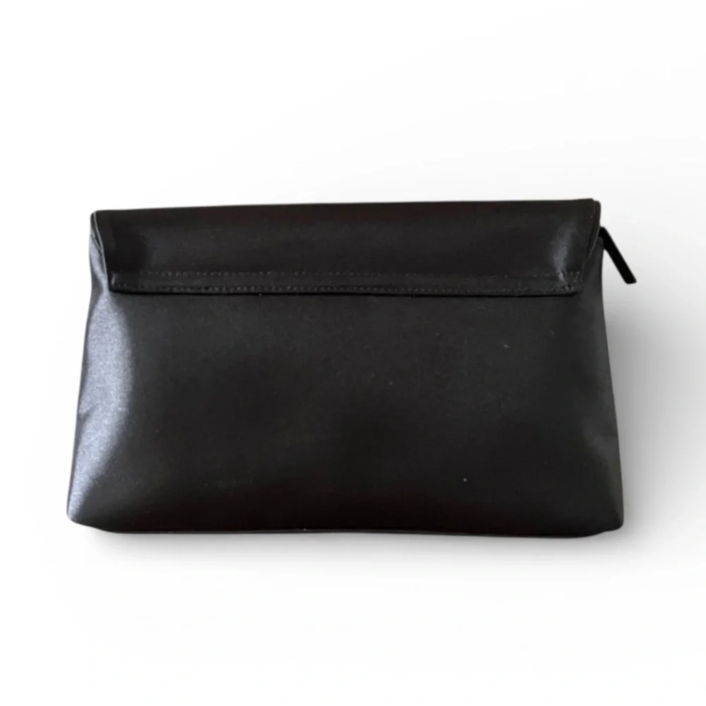 CHANEL Black Satin cosmetic parfume pouch